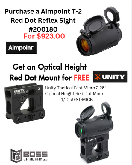 Aimpoint/ Unity Tactical Purchase the Aimpoint T-2 Red Dot Reflex Sight #200180 get the Unity Tactical Red Dot Mount #FST-MICB for FREE