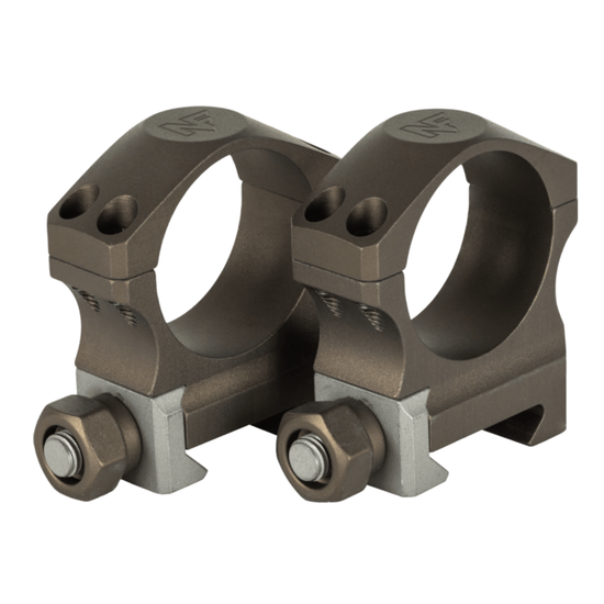 Nightforce 30mm 1.00" Medium UltraLite 4 Screw Dark Earth Ring Set #A677