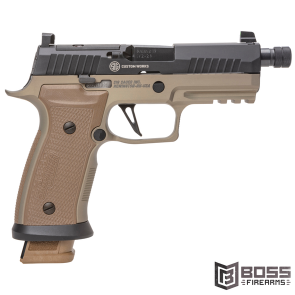 Sig Sauer - P320 AXG Combat 9mm Pistol 4.6" FDE - 320AXGCA-9-CW-CBT-TB-R2 - 798681642427 - Boss Firearms - BossFirearms.com