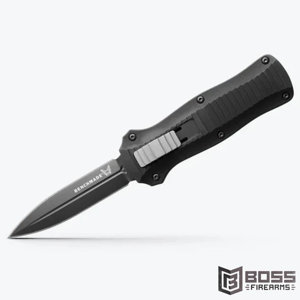 Benchmade - Mini Infidel Double-Edged Dagger Pocket Knife - Black Aluminum - #3350BK - 610953124823 - Boss Firearms - BossFirearms.com