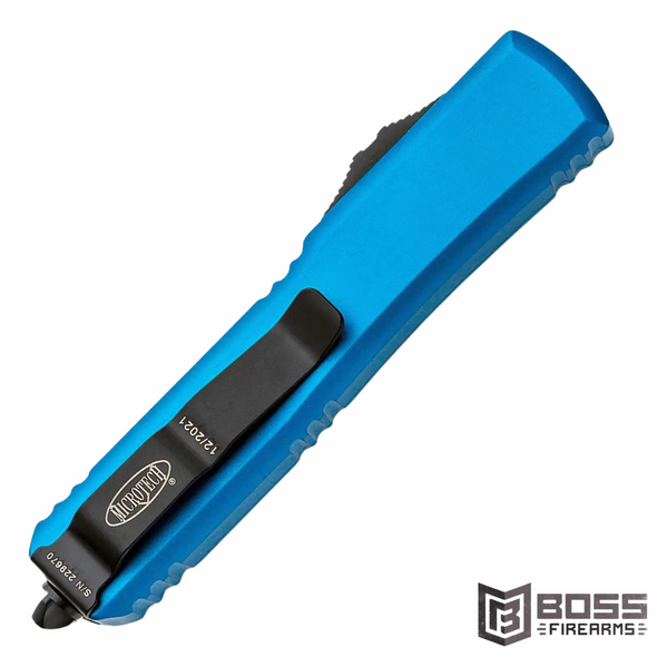 Microtech - Ultratech 123-1BL Tanto - OTF - Black Blade - Blue Handle - 123-1BL