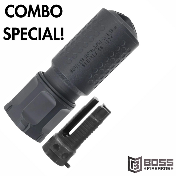 Knight's Armament - 5.56 Silencer - MCQ/QDC-PRT + 5.56 QDC 3-Prong Flash Suppressor Kit - #119354-30555-COMBO