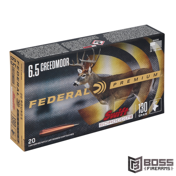 Federal Premium - Swift Scirocco II 6.5 Creedmoor 130 Grain 20 Round Box  - P65CRDSS1 - 604544656121 - Boss Firearms - BossFirearms.com