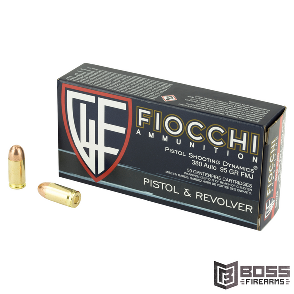Fiocchi - Centerfire Pistol 380ACP 95gr FMJ 50/Box - 380AP - 762344001852 - Boss Firearms - BossFirearms.com