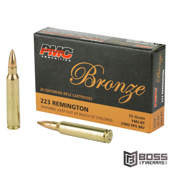 PMC Ammunition - Bronze 223 Remington 55 gr FMJ 20/Box - #223A - 741569060080 - Boss Firearms - BossFirearms.com