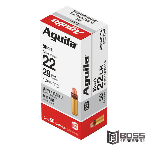 Aguila - Rimfire 22 short 29gr 50/Box - 1B220110 - 640420001135- Boss Firearms - BossFirearms.com