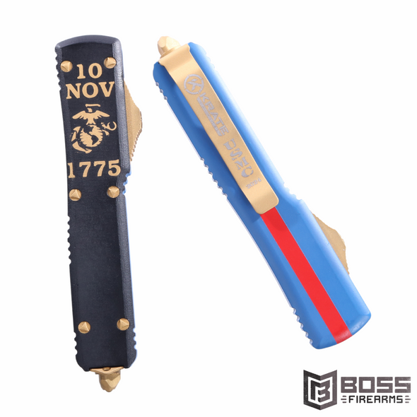 Krate - 2024 USMC Birthday OTF Knife (Double Edge) - KRT-OTF-SSNC-CNG-D0D2S - Boss Firearms - BossFireams.com
