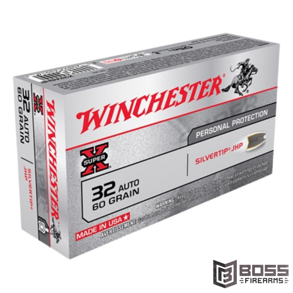 Winchester -  Super-X 32 Automatic 60 gr 50/Box - X32ASHP - 020892200166 - Boss Firearms - BossFirearms.com
