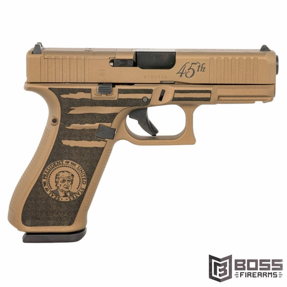 Glock - 45 Gen 5 9mm Pistol 4.02" Engraved Trump 45th FDE Pistol -  PA455S204PRESBB - 810100237097