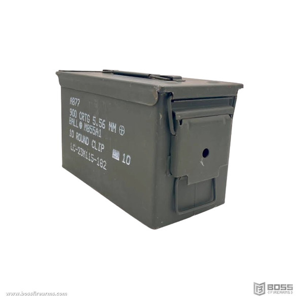 Military Surplus 5.56MM 900Rd. Capacity Bulk Ammo Can Front Side View