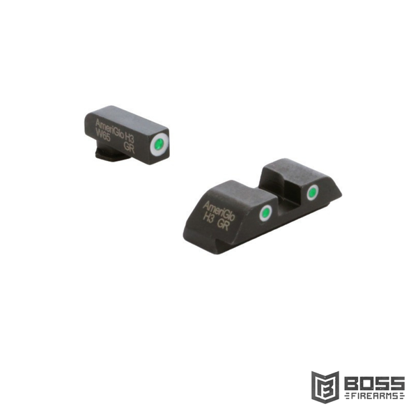 AmeriGlo Classic Glock Gen 5 9mm/.40 Self-Defense Night Sights - 3-Dot, Tritium Green - GL-5113