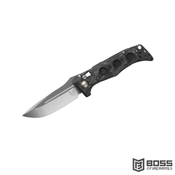 Benchmade Mini Auto Adamas Marbled Carbon Fiber Drop Point #2730-03