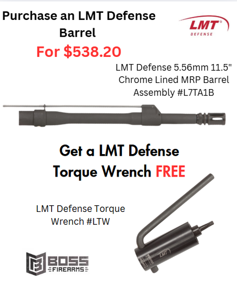 LMT Defense- Purchase the 5.56mm 11.5" Chrome Lined MRP Barrel Assembly #L7TA1B get the Torque Wrench #LTW  FREE