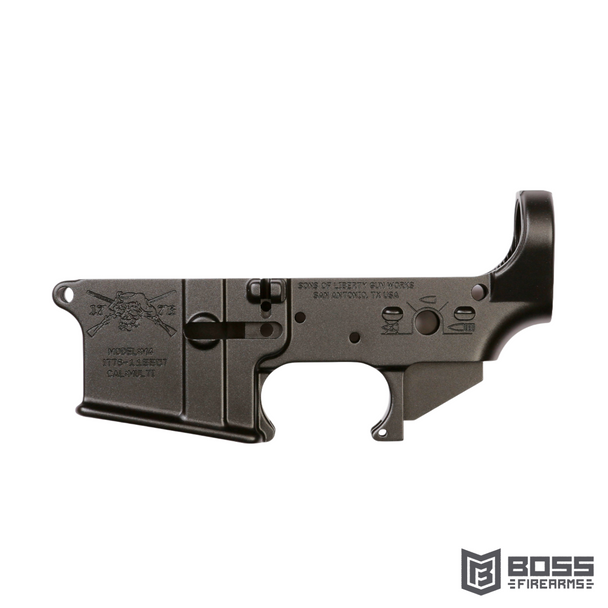 Sons of Liberty Gun Works - SOLGW - Angry Patriot Semi-Automatic Stripped Lower Receiver - .223/5.56 NATO - #ANGRYPATRIOT - Boss Firearms - Bossfirearms.com
