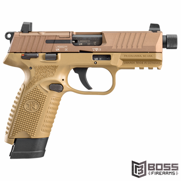 FN America - 502 Tactical 22LR 4.6" threaded barrel FDE - 66-101006 - 845737013332 - Boss Firearms - BossFirearms.com