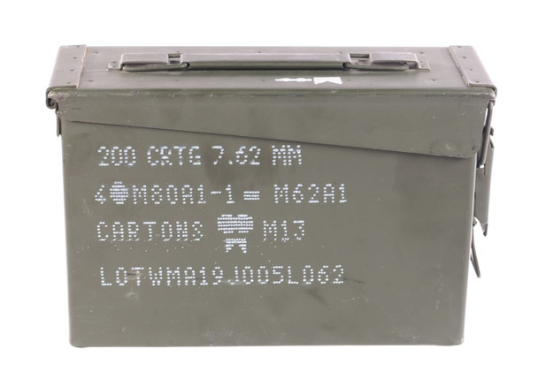 Military Surplus .30 Caliber Ammo Storage Can Steel ODG- Like New Condition