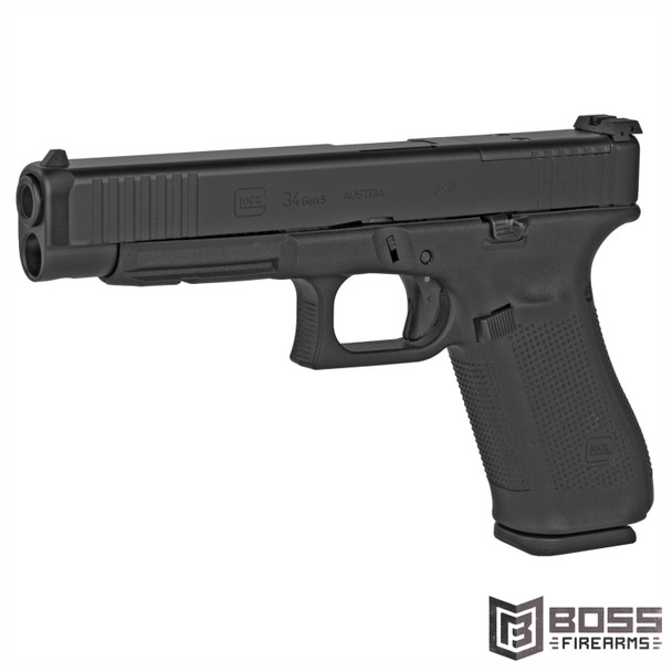 Glock - 34 Gen 5 MOS 9mm Pistol 5.31" - PA343S101MOS - 764503030017 - Boss Firearms - BossFirearms.com