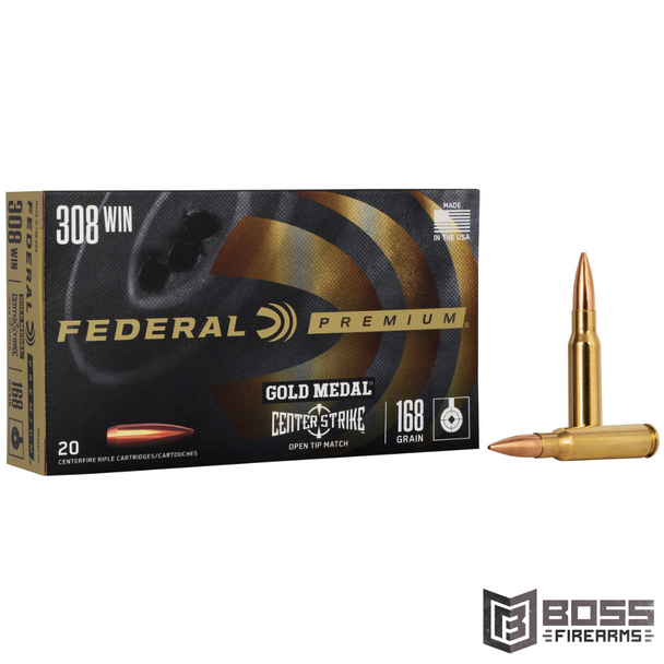 Federal Premium 308 Winchester 168 Gr Open Tip Match 20 Rounds - 604544685152 -