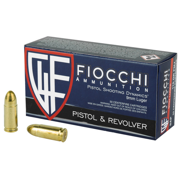 Fiocchi Ammunition - Centerfire Pistol 9MM 115gr FMJ 50/Box - 9AP - 762344001623 - Boss Firearms - BossFirearms.com