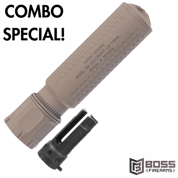 Knight's Armament -CO QDC/CRS-PRT 5.56 Suppressor + 5.56 QDC 3-Prong Flash Suppressor Kit - 121567-30555COMBO - Boss Firearms - BossFirearms.com