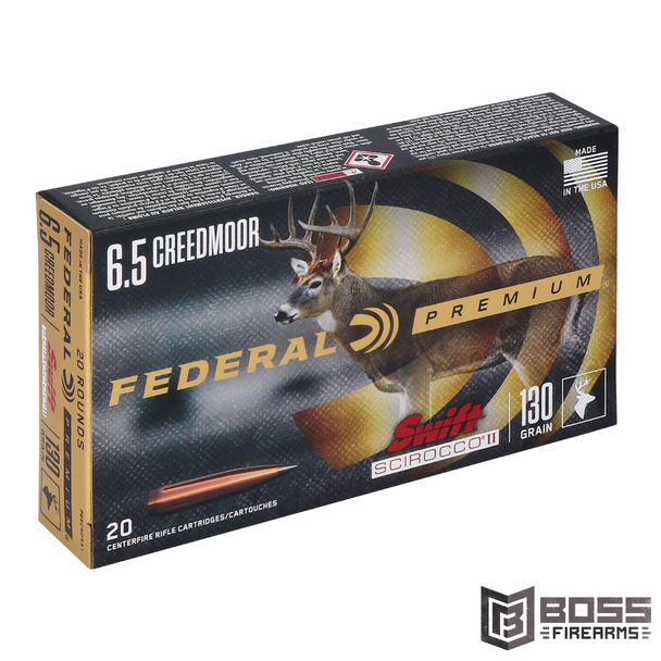 Federal Premium - Swift Scirocco II 6.5 Creedmoor 130 Grain 20 Round Box  - P65CRDSS1 - 604544656121 - Boss Firearms - BossFirearms.com