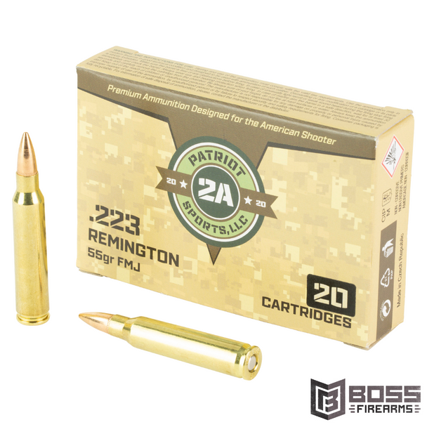 STV Technology - Patriot 223 Remington 55 Gr FMJ 20/Box - P223055F - 850053775086 - Boss Firearms - BossFirearms.com