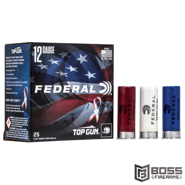 Federal Premium - Top Gun Wounded Warrior 12 ga 25/Box - TGL12US8 - 029465029227 - Boss Firearms - BossFirearms.com