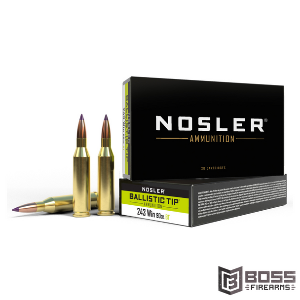 Nosler - 243 Win 90 gr Ballistic Tip 20/Box - 40050 - 054041400503 - Boss Firearms - BossFirearms.com