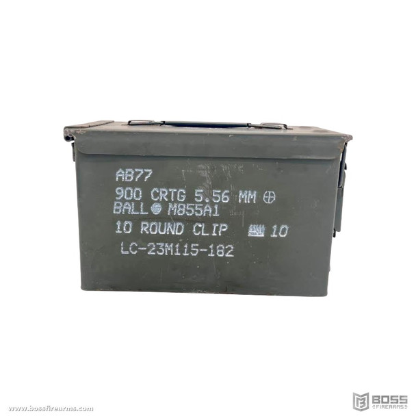Military Surplus 5.56MM 900Rd. Capacity Bulk Ammo Can Front View
