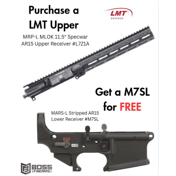 LMT Defense- Purchase the MRP-L MLOK 11.5" Specwar AR15 Upper Receiver #L7Z1A get the Lower Receiver #M7SL for FREE