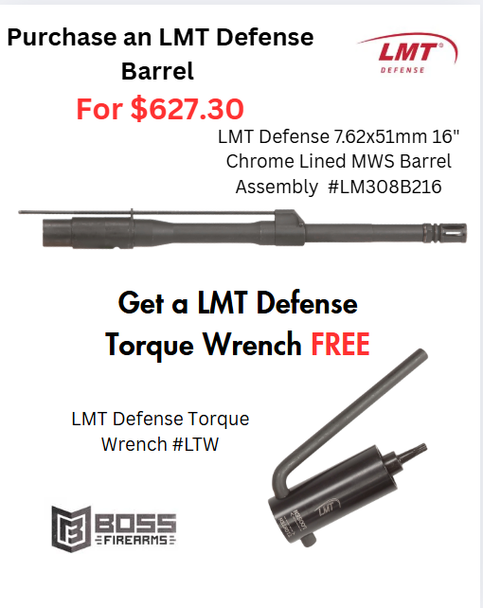 LMT Defense - Purchase the 7.62x51mm 16" Chrome Lined Barrel Assembly LM308B216 get the LMT Torque Wrench LTW for FREE