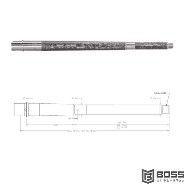Proof Research 338ARC 16" Carbon Fiber .338 ARC Barrel 145609