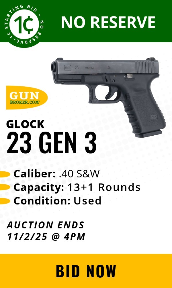 Glock 23 Gen 3 .40 S&W Semi-Auto Pistol 4.01" 13rd nDLC- Used