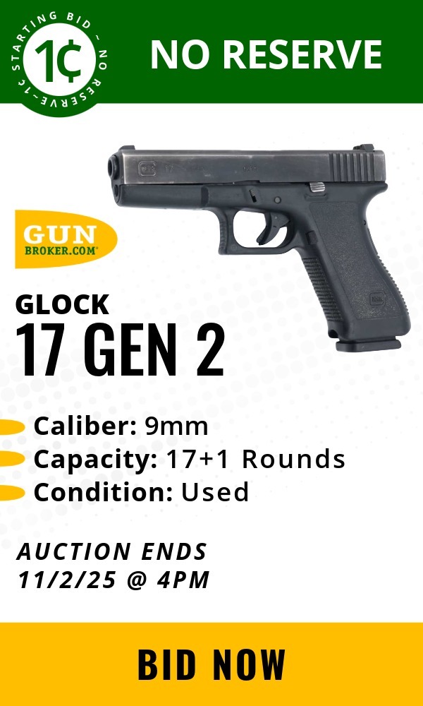 Glock 17 Gen 2 9mm Luger Semi-Auto Pistol 4.49" 17rd Parkerized- Used