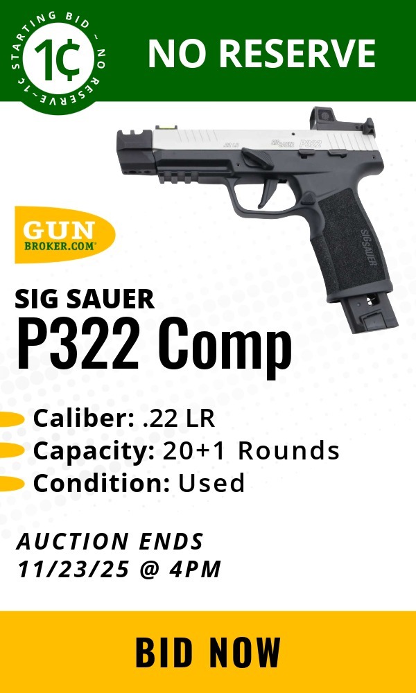 Sig Sauer P322 Comp .22 LR Pistol 4" 25rd w/ROMEO Zero Elite- Used (MB)