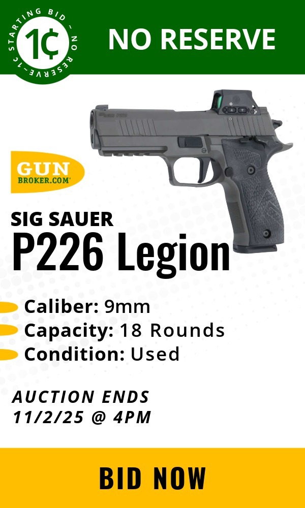 Sig Sauer P226 X Legion 9mm Semi-Auto Pistol 5" 18rd- Blemished Safety