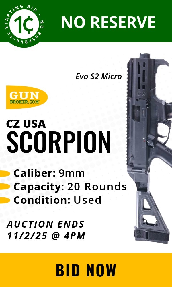 CZ USA Scorpion Evo S2 Micro 9mm Luger Semi-Auto Pistol 4.5" 20rd- Used(MS)