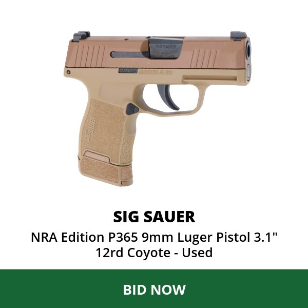 Sig Sauer NRA Edition P365 9mm Luger Pistol 3.1" 12rd Coyote- Used (JC)