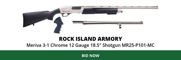 Rock Island Armory Meriva 3-1 Chrome 12 Gauge 18.5" Shotgun MR25-P101-MC