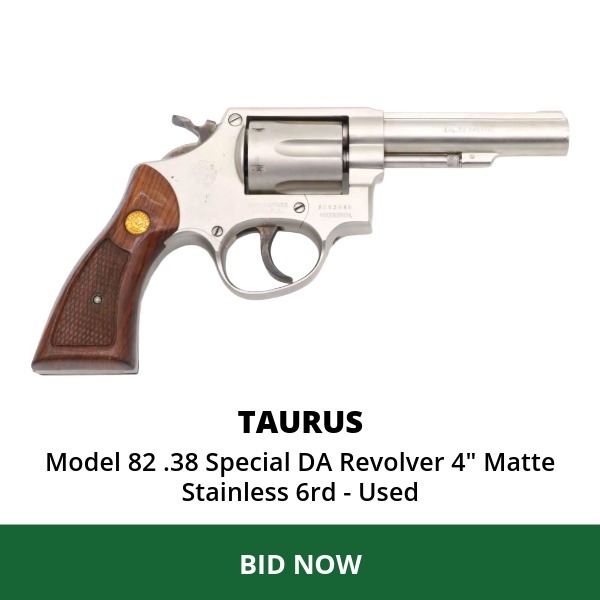 Taurus Model 82 .38 Special DA Revolver 4" Matte Stainless 6rd- Used