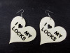  I Love My Lockets Wood Earrings 