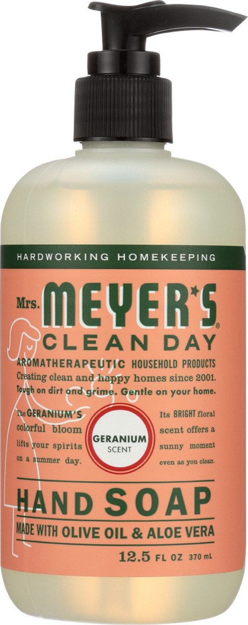 Mrs Meyers Clean Day: Liquid Hand Soap Geranium Scent, 12.5 Oz