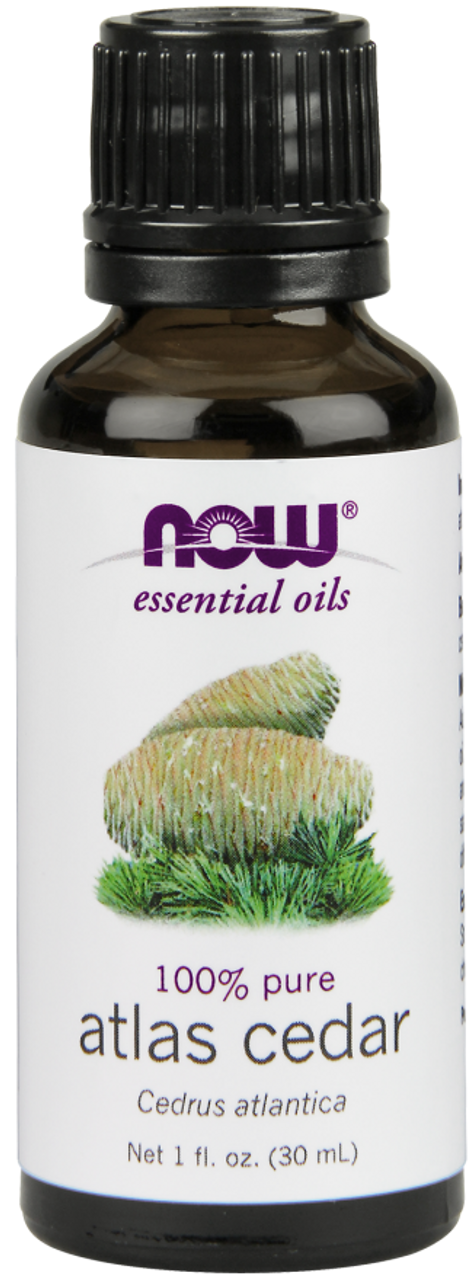 NOW 100% PURE ATLAS CEDAR (CEDRUS ATLANTICA) ESSENTIAL OIL - 1 OZ. Benefits: Grounding, Centering & Balancing.