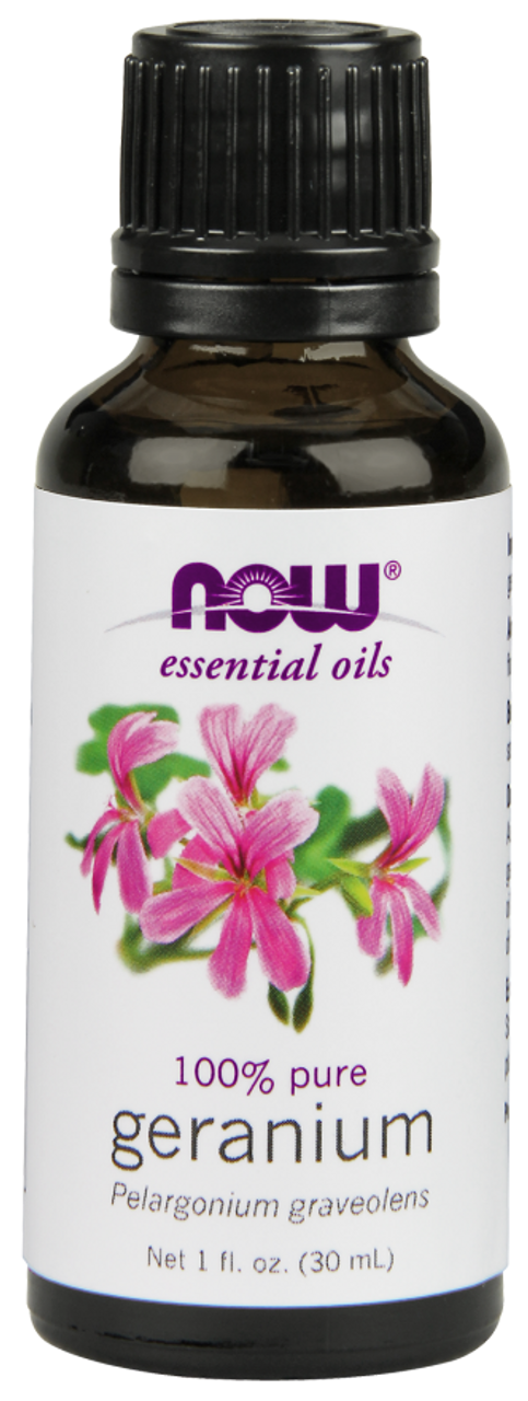 NOW 100% Pure Geranium (Pelargonium Graveolens) Essential Oil - 1 oz. Benefits: Purifying, Soothing & Normalizing