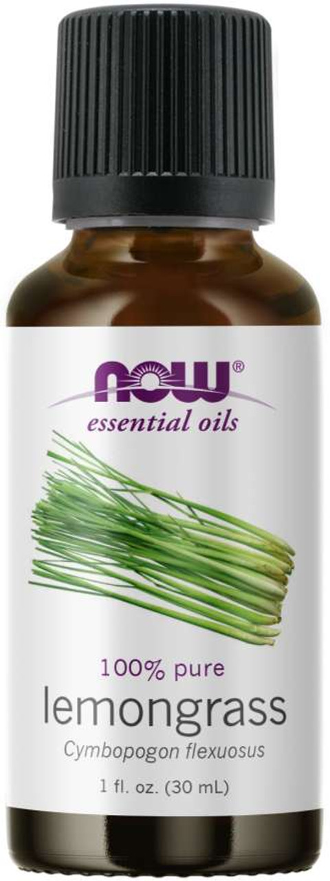 NOW 100% Pure Lemongrass (Cymbopogon Flexuosus) Essential Oil - 1 oz. Benefits: Purifying, Stimulating and Cleansing.