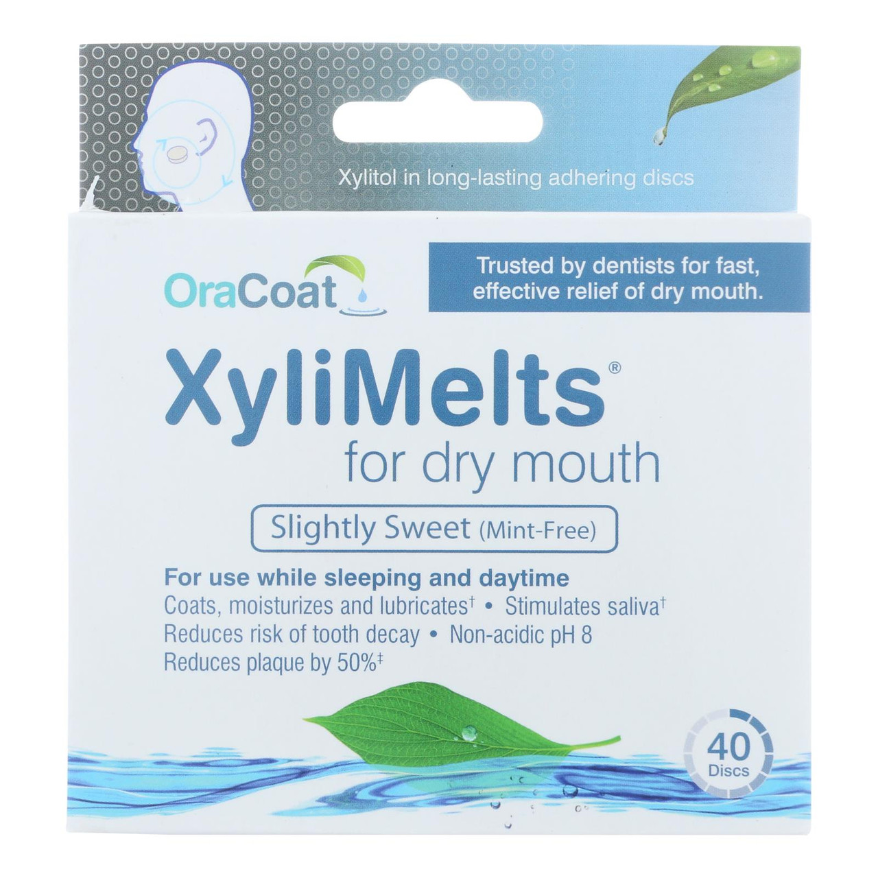 Oracoat Xylimelts Oral adhering Discs, Slightly Sweet (Pack of 4), 40 Count