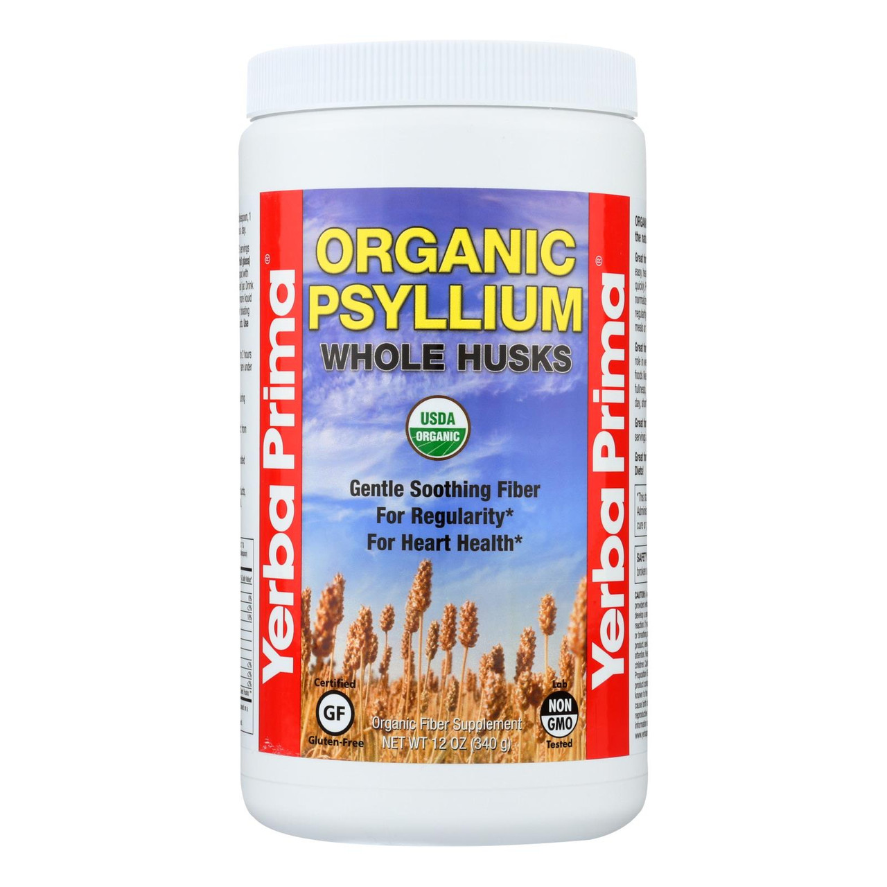 Yerba Prima Organic Psyllium - Whole Husks Supplement - 12 Oz.