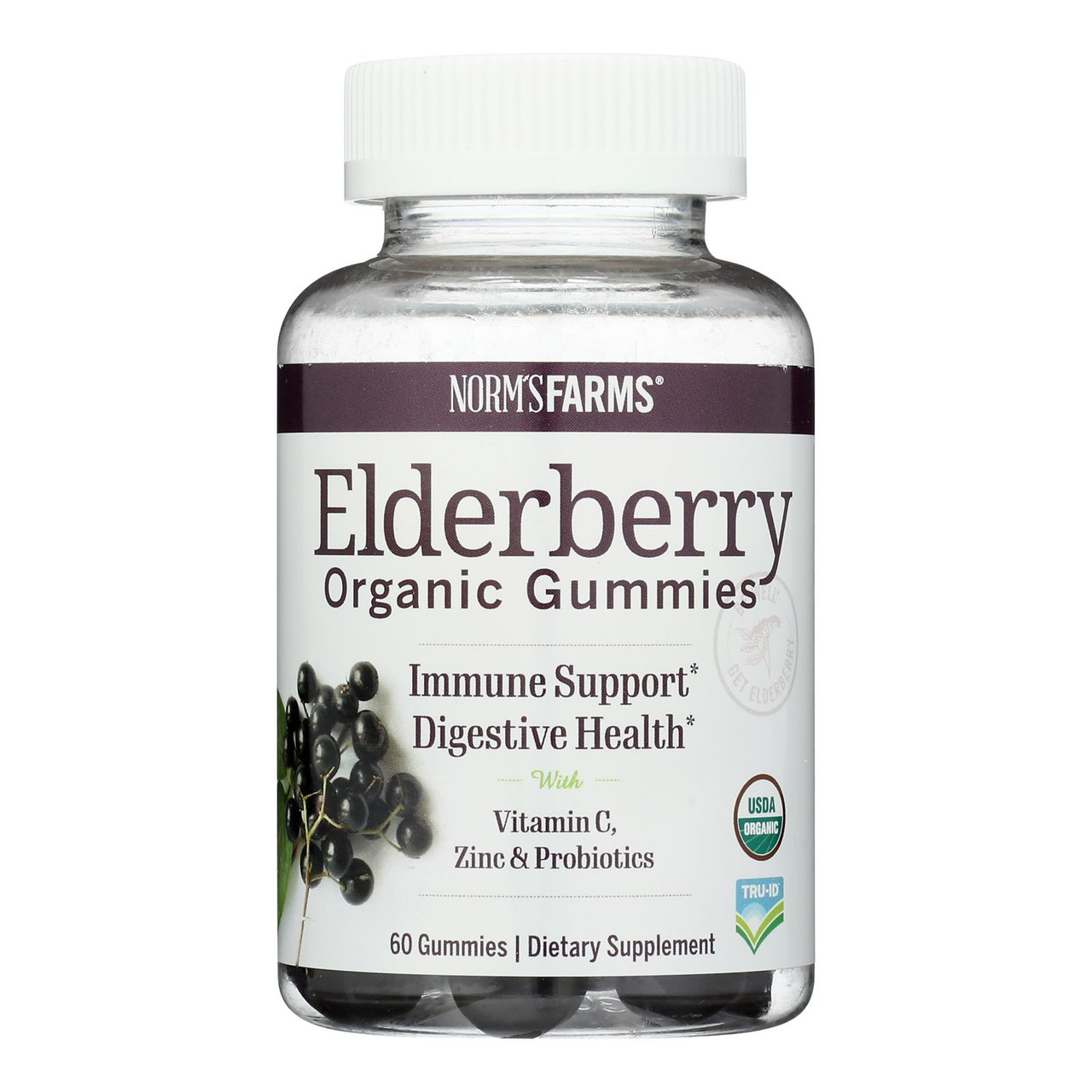 Norms Farms, Organic Gummy Elderberry Probiotic, 1 Each, 60 Ct

