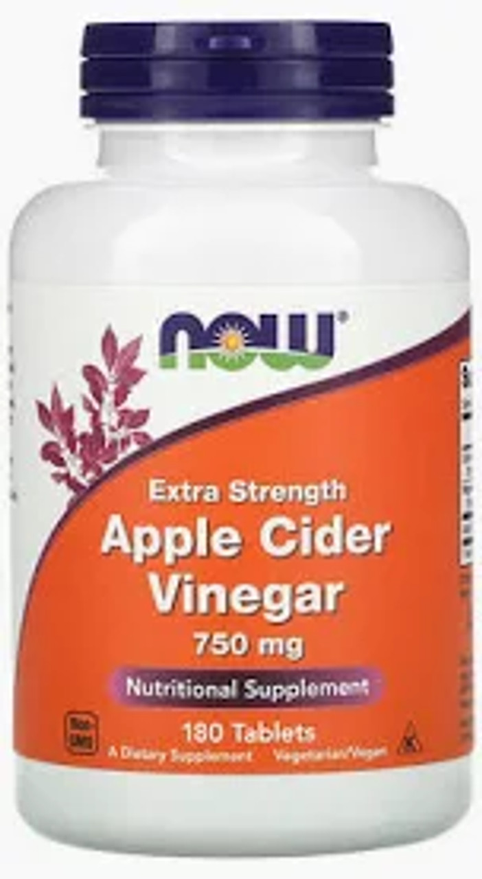 NOW Extra Strength Apple Cider Vinegar 750 mg 180 Tablets