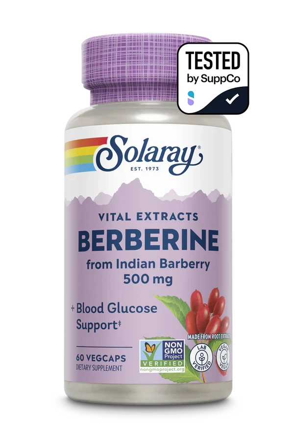 Blood Glucose Support*

A targeted blood glucose support formula featuring Non-GMO Project Verified berberine from Indian barberry root.* This high-quality supplement is produced in our GMP facility that is certified by NSF, with ingredients that are triple-tested to meet strict guidelines on potency, purity, and contaminants.